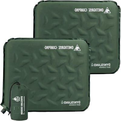 Zitkussen Zelfopblazend - Opvouwbaar Kussen - Outdoor Comfort - Ultralicht 150g - 41 x 33 cm - Ranger Groen