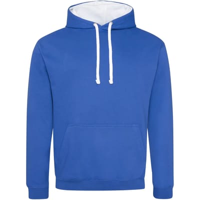Just Hoods Varsity Hoodie JH003 - ROYAL BLUE/ARCTIC WHITE - M