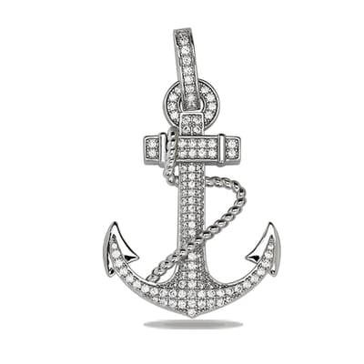 Juwelier Zwartevalk zilveren (gerhodineerd) anker hanger - 24.134