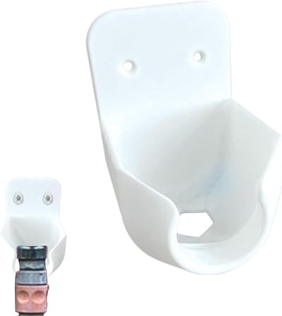 Tuinslang Houder - Muurbevestiging Slang - Buiten Opbergen - Met Afvoer Gaten - 12x9x8cm - Wit