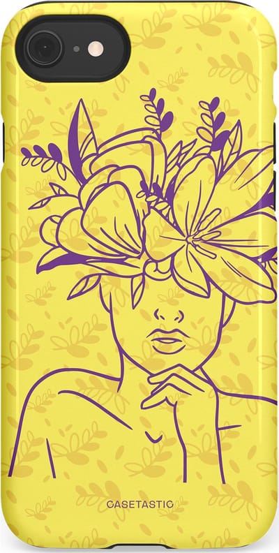 Casetastic hoesje geschikt voor Apple iPhone SE / Apple iPhone 7 / Apple iPhone 8 - Dubbellaagse bescherming - Floral Essence - Fashion Case - Goud Beige