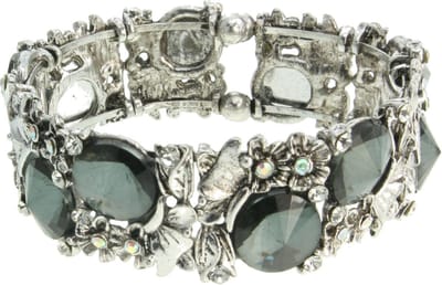 Behave - armband zilverkleur - butterfly stijl - vintage glamour