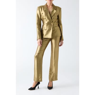 GUESS Milla Pant Antique Gold Multi Size: 38 | Formal pants Outlet | Dames | Goud