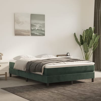 vidaXL - Pocketveringmatras - medium - 140x190x20 - cm - fluweel - donkergroen
