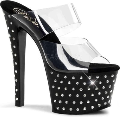 Pleaser - STARDUST-702 Muiltjes - Paaldans schoenen - 35 Shoes - Zwart