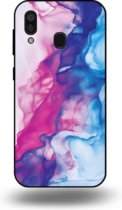 Smartphonica Telefoonhoesje Geschikt voor Samsung Galaxy A30 met Roze Blauw Marmer Opdruk - TPU Backcover Case Rose Blue Marble Design geschikt voor Samsung Galaxy A30