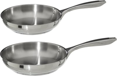 Secret de Gourmet Koekenpannen Acoma - D20 en D24 cm - Alle warmtebronnen - Zilver RVS