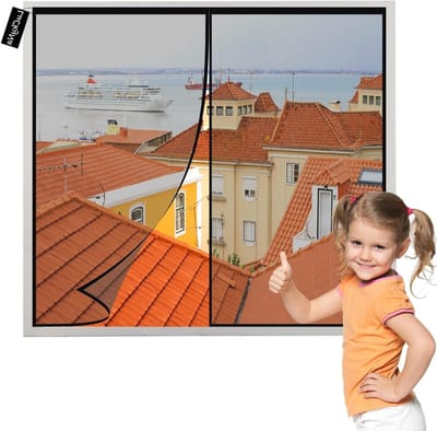 Vliegenraam Hor - Insectenhor Raam - Frisse Lucht - Magnetische Sluiting - 120x145cm - Zwart