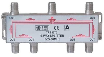 F satelliet splitter met 6 uitgangen / 5-2400 MHz