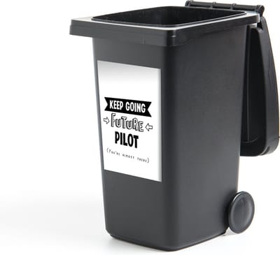 Container sticker Piloot - Student - Quotes - Opleiding - 40x60 cm - Kliko sticker