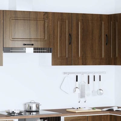 vidaXL - Keukenbovenkast - Kalmar - bewerkt - hout - bruin - eikenkleur
