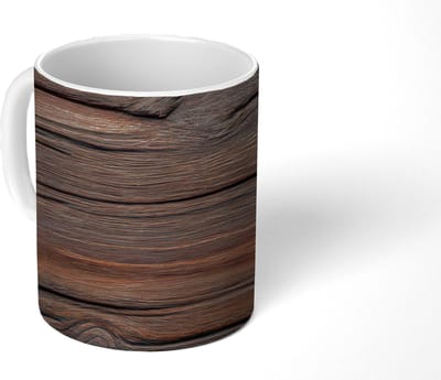 Mok - Koffiemok - Hout - Grillige nerven - Mokken - 350 ML - Beker - Koffiemokken - Theemok