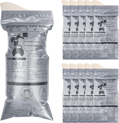 10 urinezakken, 700 ml draagbare natuurlijke zak, toilet, urinebad, braken zak, voor camping, reizen, auto, verstopping, op elk moment reizen, mannen, vrouwen, kinderen