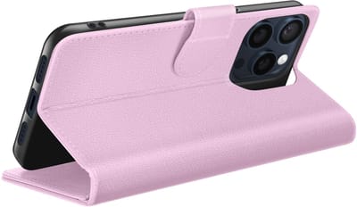 Zanae, Hoesje geschikt voor iPhone 15 Pro - Wallet Case & Magneetsluiting, Roze