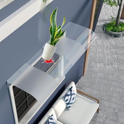 Deurluifel Transparant - Regenschuilhoes Buiten - Bescherming Tegen Weer - UV Bestendig Polycarbonaat - 40 x 320 cm