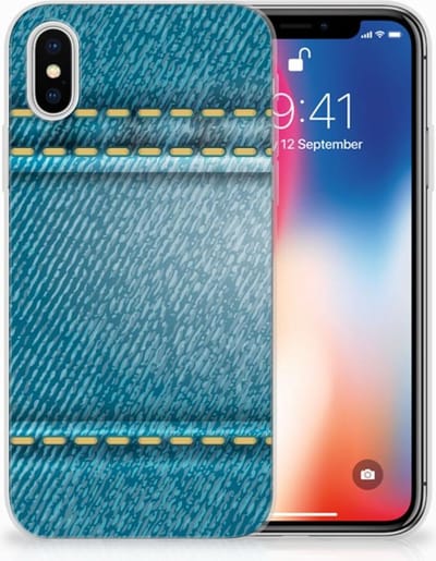 Back Cover voor Apple iPhone X | Xs Silicone Back Cover Jeans
