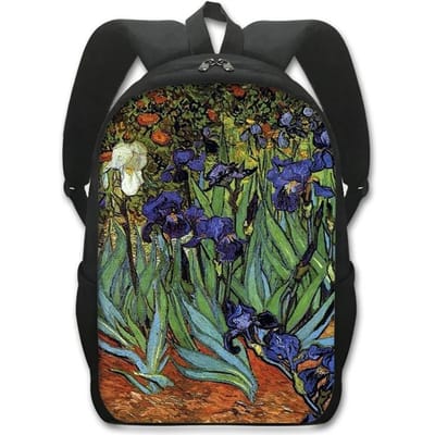 Sterrennacht Zonnebloem Kus Olieverf Rugzak Van Gogh Monet Klimt Schooltassen Vrouwen Mannen Rugzak Student Laptop Rugzakken black