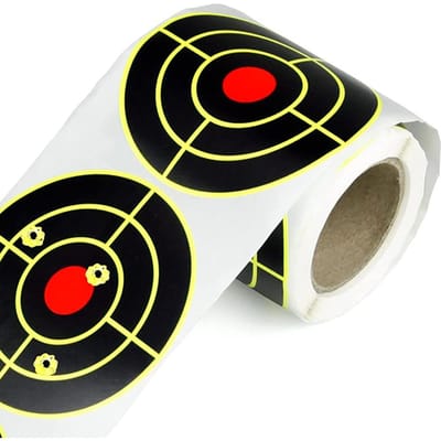 3 Inch Spatdoelen Stickers Zelfklevend Reactief Papier Doelwit voor Oefening Fluorescerend Geel Rood 100 Stuks Per Rol