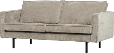 WOOOD Rodeo Zits Bank - Ribstof - Donkerzand - 85x190x86
