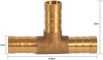 Dailygoods - 3 way t fuel hose connector - gas hose adapter - solide verbinding - 10mm - brandstof koppeling - veilig gebruik - geschikt voor diverse...