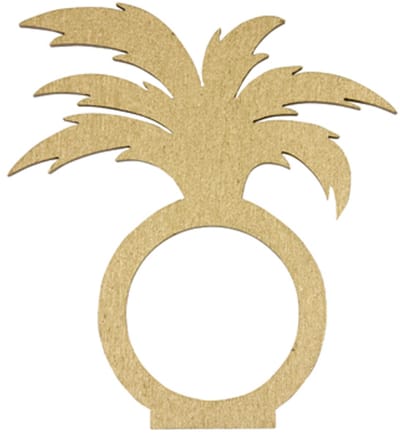 HOBI - 2 houten servetringen, gouden palmboom, chique tropisch thema
