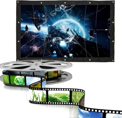 Projectiescherm - Vouwbaar Scherm - Home Cinema - Draagbaar en Lichtgewicht - Tot 150 inch - Zwart