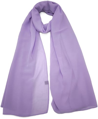 Lange dames chiffon sjaal Dominique-effen lila-licht paars-omslagdoek-stola
