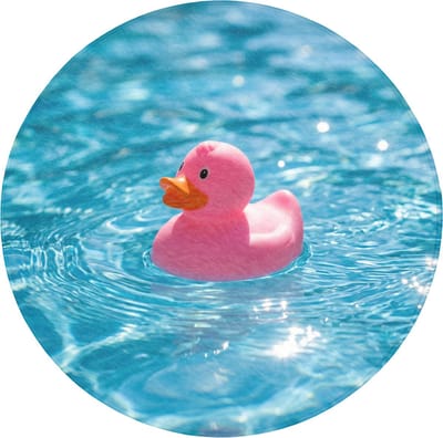 WC mat rond 70x70 cm - Antislip - Badeend - Dobberend - Roze - Toiletmat - Vloermat - Douchemat - Toilet tapijt - Toiletmatten