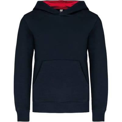 Kariban Kinder hooded sweater met gecontrasteerde capuchon K453 - NAVY / RED - 6/8 Y (6/8 ans)