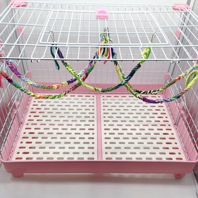 Hamac suspendu en filet de corde de coton pour hamsters, perroquets, perruches, cage