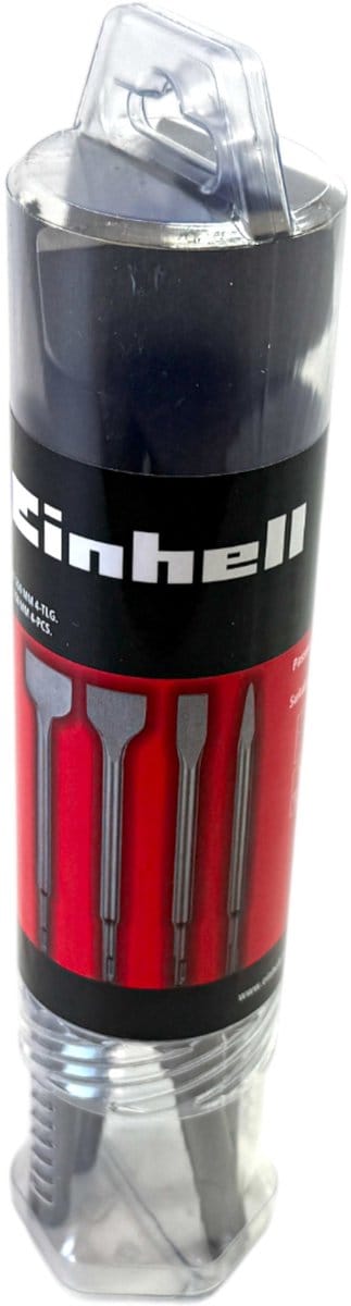 Einhell SDS Plus beitelset 250 mm 4-delig ( 49247205 ) Puntbeitel / platte beitel / spadebeitel / tegelbeitel