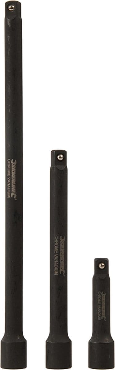 Silverline 3 delige verlengstukkenset voor krachtdoppen 3/8 75, 150 en 250 mm