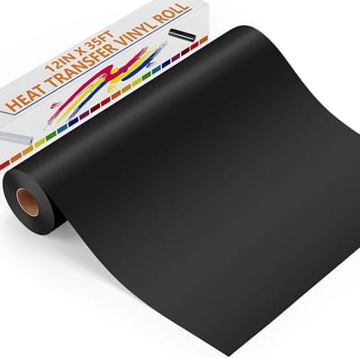 Warmteoverdracht Vinyl - HTV Vinyl Rol - Textiel Personaliseren - Gemakkelijk Snijden Wieden - 30 x 10.7 m - Zwart