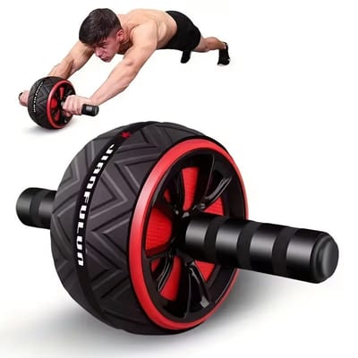 Ab Wiel - Buikspierroller Fitnesswiel - Core Training - Ergonomische Schuimhandgrepen - Niet Gespecificeerd - Zwart