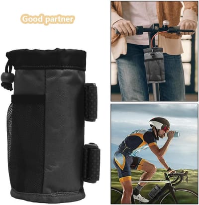 Flessenhouder Fiets - Bidonhouder Universeel - Onderweg Dranken - Zonder Schroeven Montage - 8.5 x 17.5 cm - Zwart