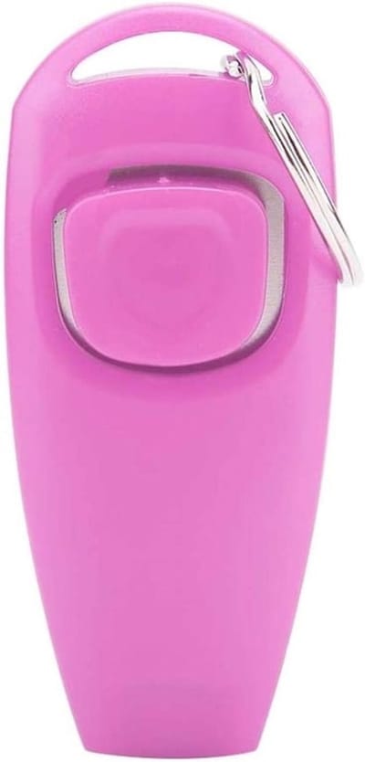 Training Clicker en Fluitje voor Puppy en Kat - Roze - Leer uw Huisdier Effectief Trainen - Handige Sleutelhanger
