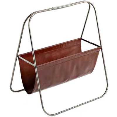 Porte-revues Acier Inoxydable Cuir Stable Forte Portance Élégant Sur Pied Livre Journal