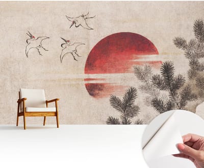 Wallfluent Zelfklevend Behang - Bos Oost Zelfklevend fotobehang - 416x254 cm - Wit Zelfklevend Behang - Herpositioneerbaar - Voor de woonkamer, slaapkamer en kantoor Zelfklevend Behang
