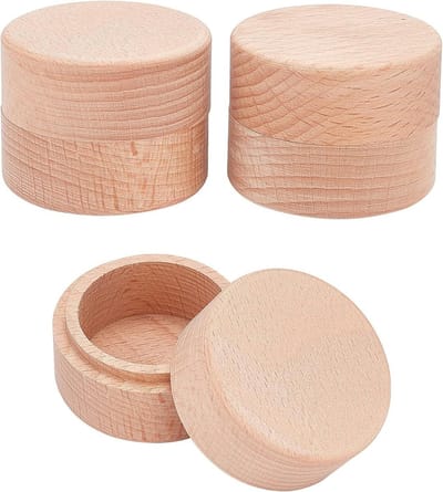 Mini Houten Doosjes - Opbergdoosjes Sieraden - Hobby en Knutselen - Onbehandeld Hout - 5.2x4.05cm - Natuurlijk Hout