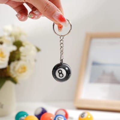 Actie4you® - Lucky 8 Ball Sleutelhanger - Lucky 8 Ball Pool - Snooker Bal Sleutelhanger - Biljart Pool Sleutelhanger – Bal 8