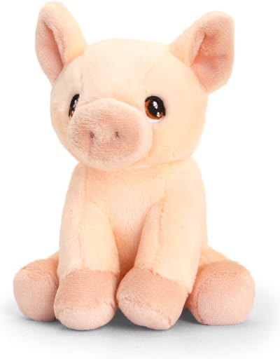 Keel Toys Knuffel Varken - biggetje - dieren knuffels - pluche - 12 cm - boerderij