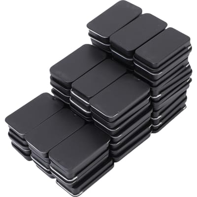 60pcs Petite Boîte en Fer Blanc Coulissante Rectangulaire Boîtes en Fer Blanc pour Bonbons Bijoux Artisanat Stockage Baume à Lèvres Noir black