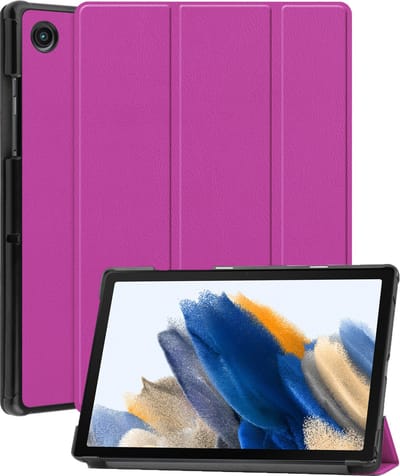 Hoesje - Geschikt voor Samsung Galaxy Tab A8 - Dun & Stevig - Hardcover Book Case - Trifold Bookcase Hoes - Hard Cover - Tablethoes - Paars