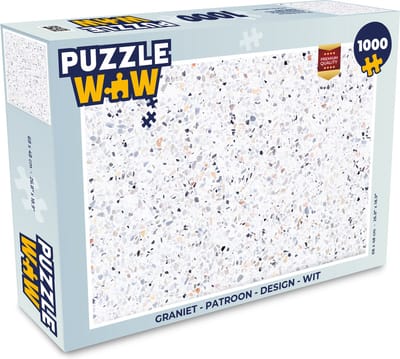 Puzzel Graniet - Structuur - Design - Wit - Legpuzzel - Puzzel 1000 stukjes volwassenen