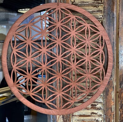Mooi&Magisch | Fleur de Vie | Levensbloem | Houten raamornament - wanddecoratie 55cm | FSC keurmerk