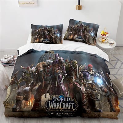 World of Warcraft Games Beddengoedset Horde Banner Vlag Bedrukt Dekbedovertrekset Kussensloop Eenpersoons Twijfelaar Queensize Kingsize Drop Shipping 140x210cm