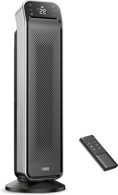 Heater 24" ruimteverwarming - snelle stille verwarming - draagbare elektrische verwarming - afstandsbediening - oververhitting kantelen - oscillerende keramische verwarming - slaapkamer kantoor - binnenshuis.