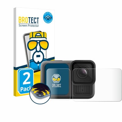 BROTECT - Screenprotector voor GoPro Hero 13 Black - Folie Beschermfolie transparant volledig dekking - 2 Stuks