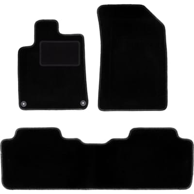 Zwarte veloursmatten voor: Peugeot 407 coupé, sedan, stationwagen, SW (2004-2011)