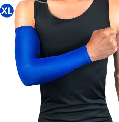 Nivard Polswarmers - Armwarmers Dames - Duimopening - Wol - Armstukken - Winter - Blauw - Maat XL